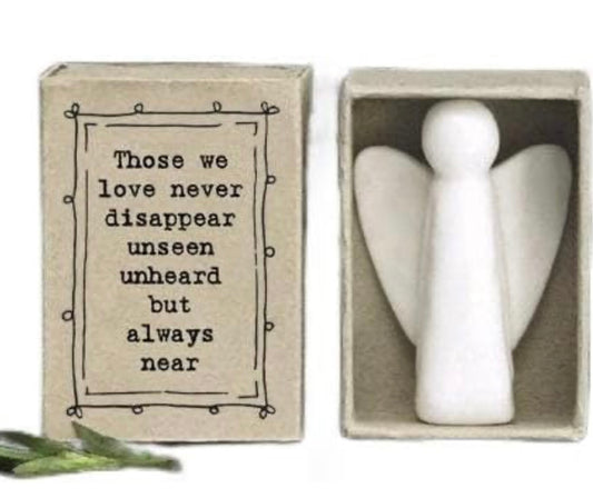 Porcelain angel - those we love  don’t disappear ..