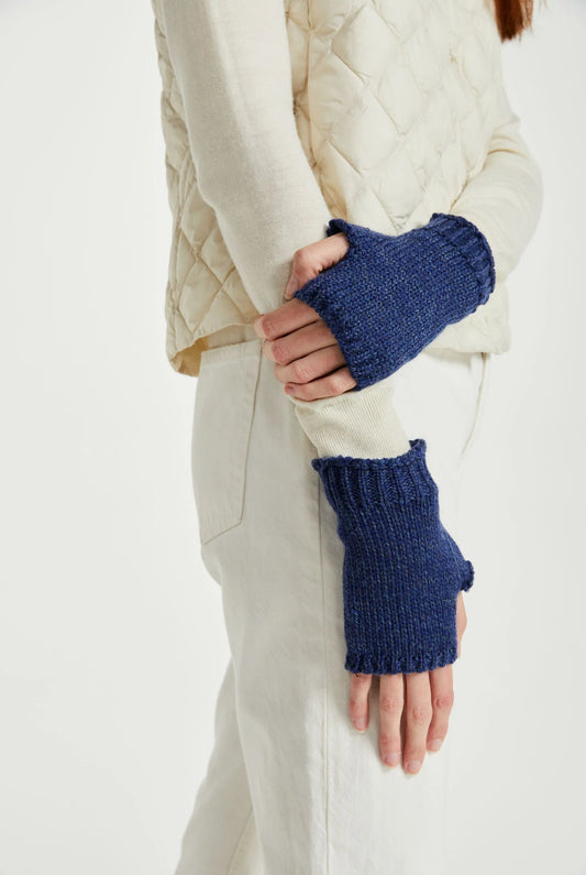 Fingerless merino wool mittens