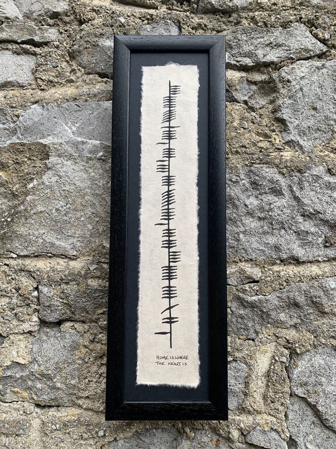 Customised handpainted ogham in the word of your choice