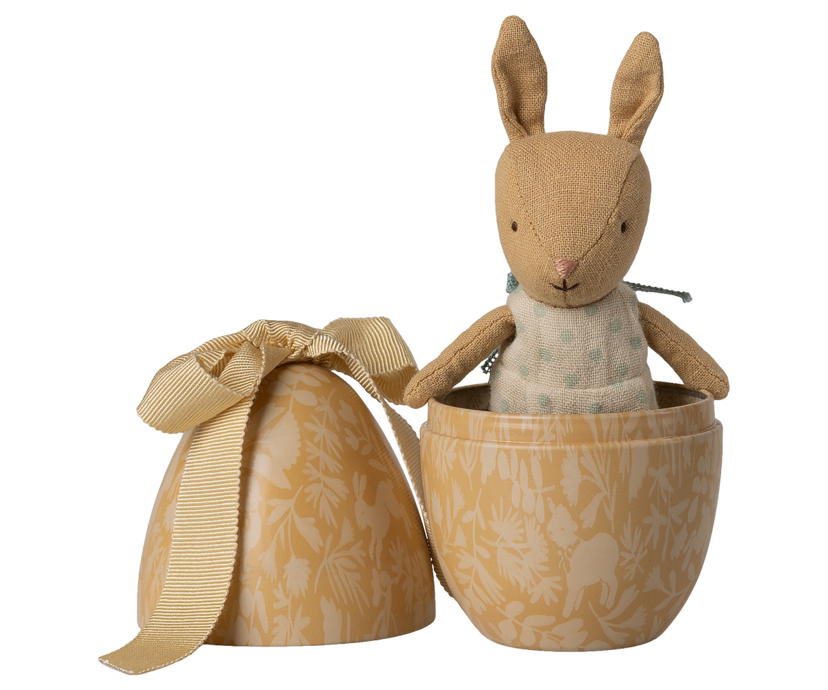 Easter egg with micro rabbit