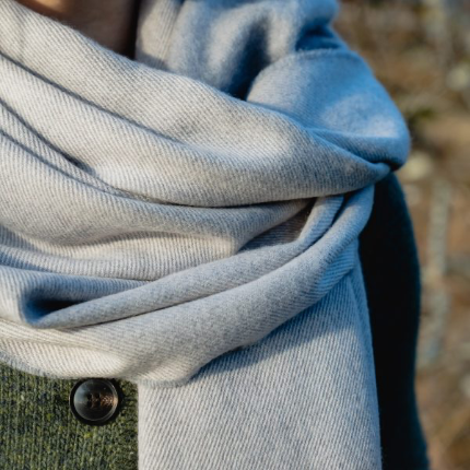 Oversized Merino Wrap Grey Oyster