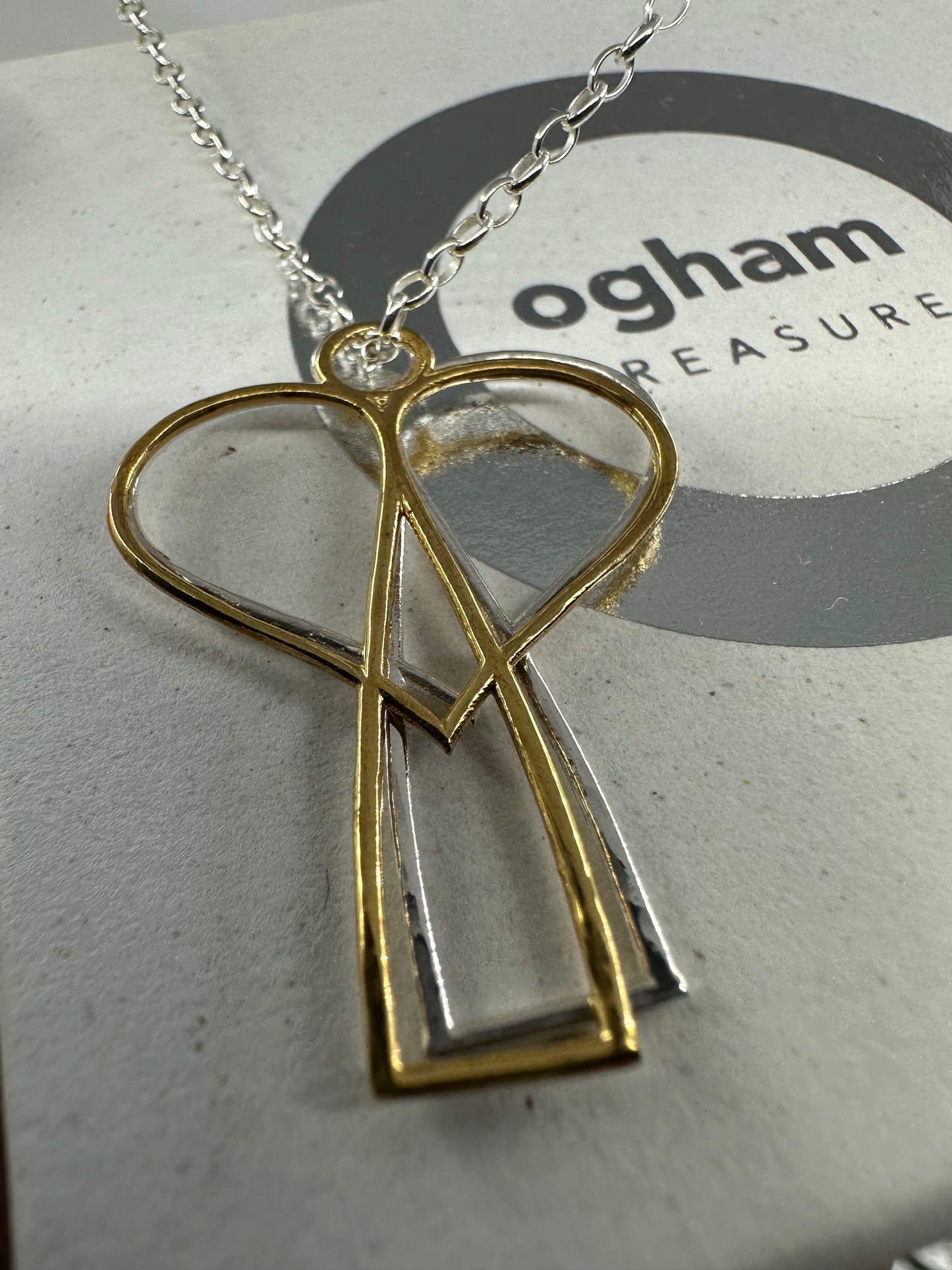 Double Angel silver/gold vermeil pendant