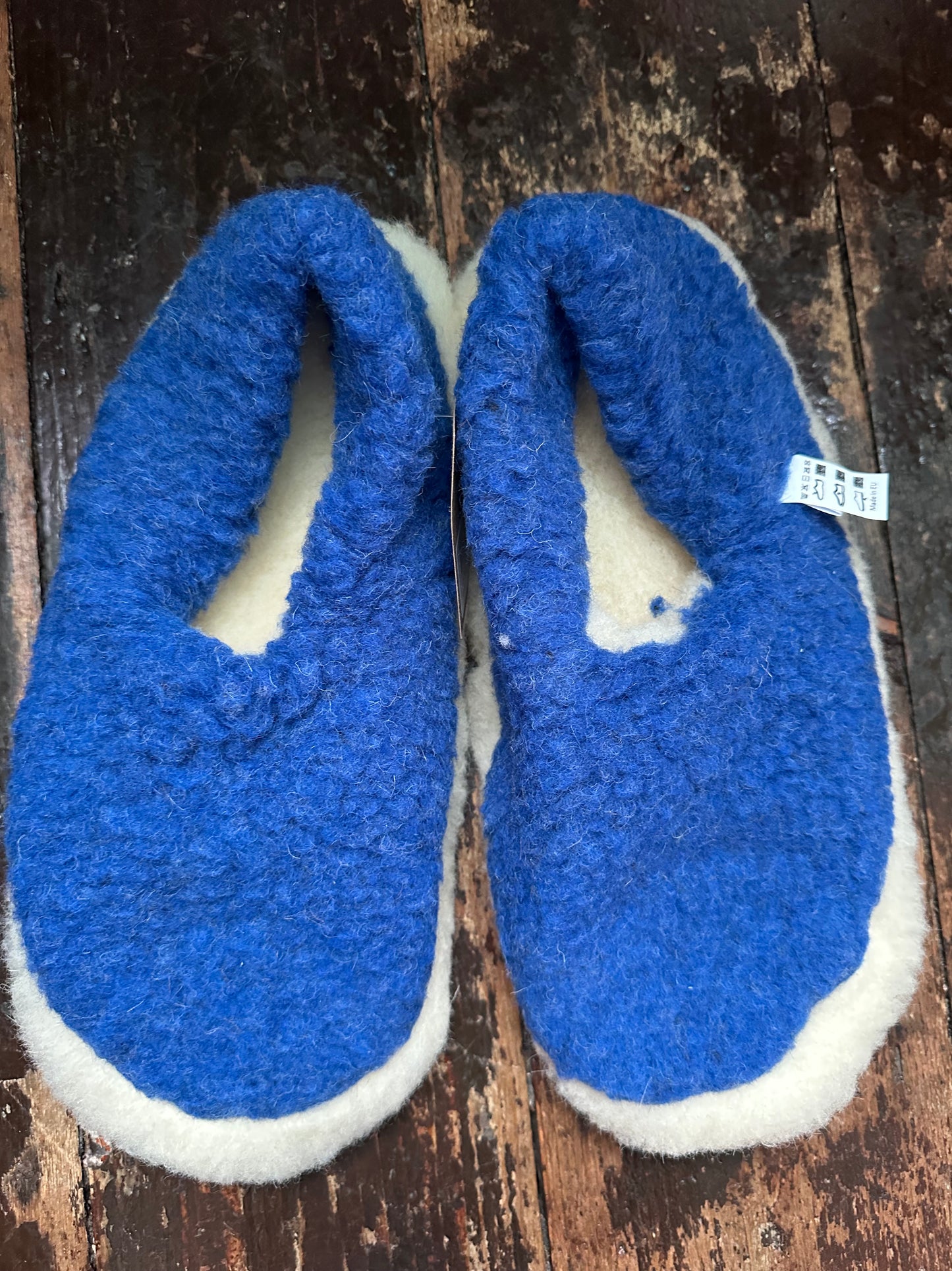 Wool slippers size 45/46 deep blue
