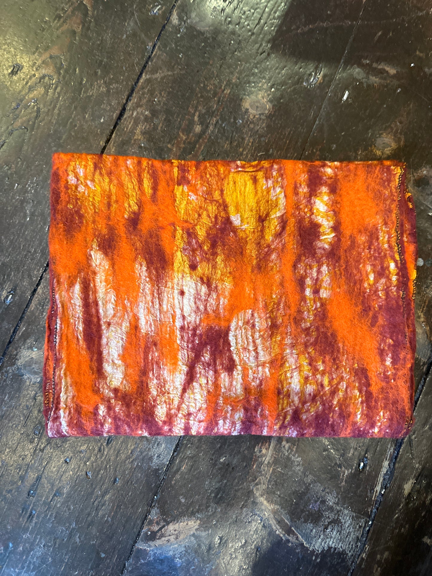 Wool and silk fair trade scarf - orange
