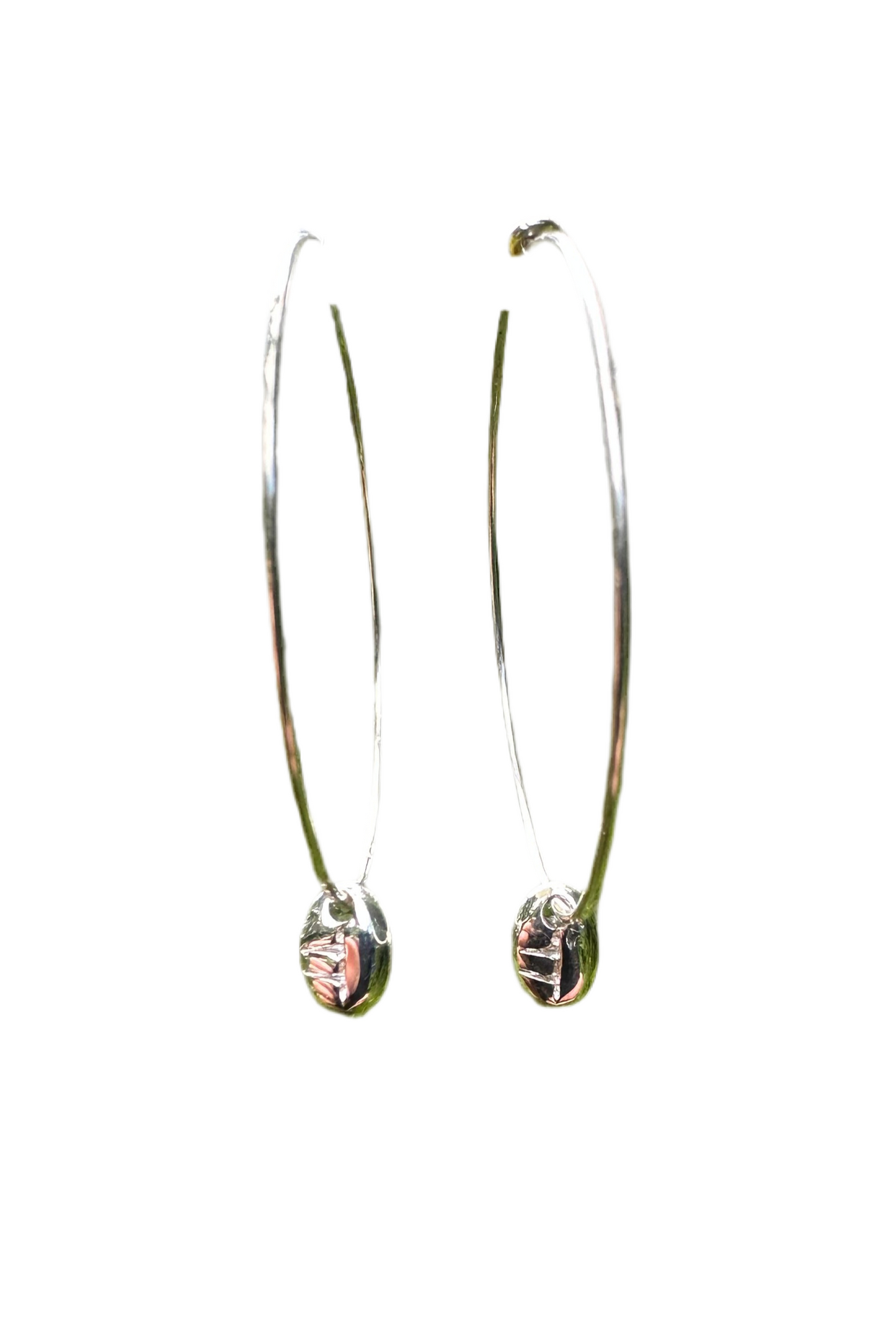Ogham treasure carved Oak hoop earrings