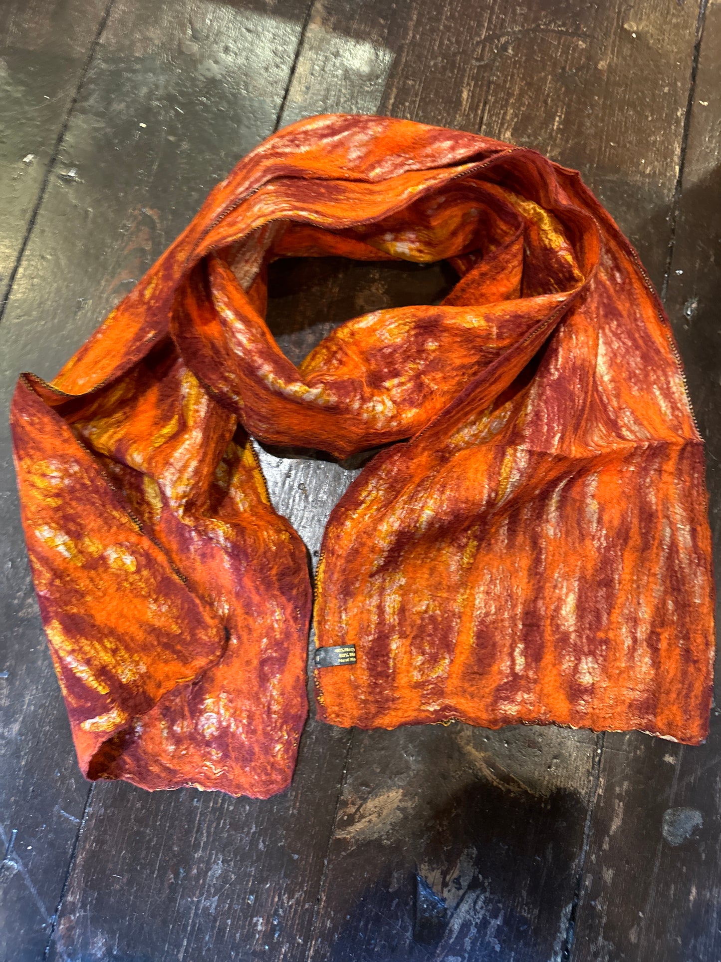 Wool and silk fair trade scarf - orange
