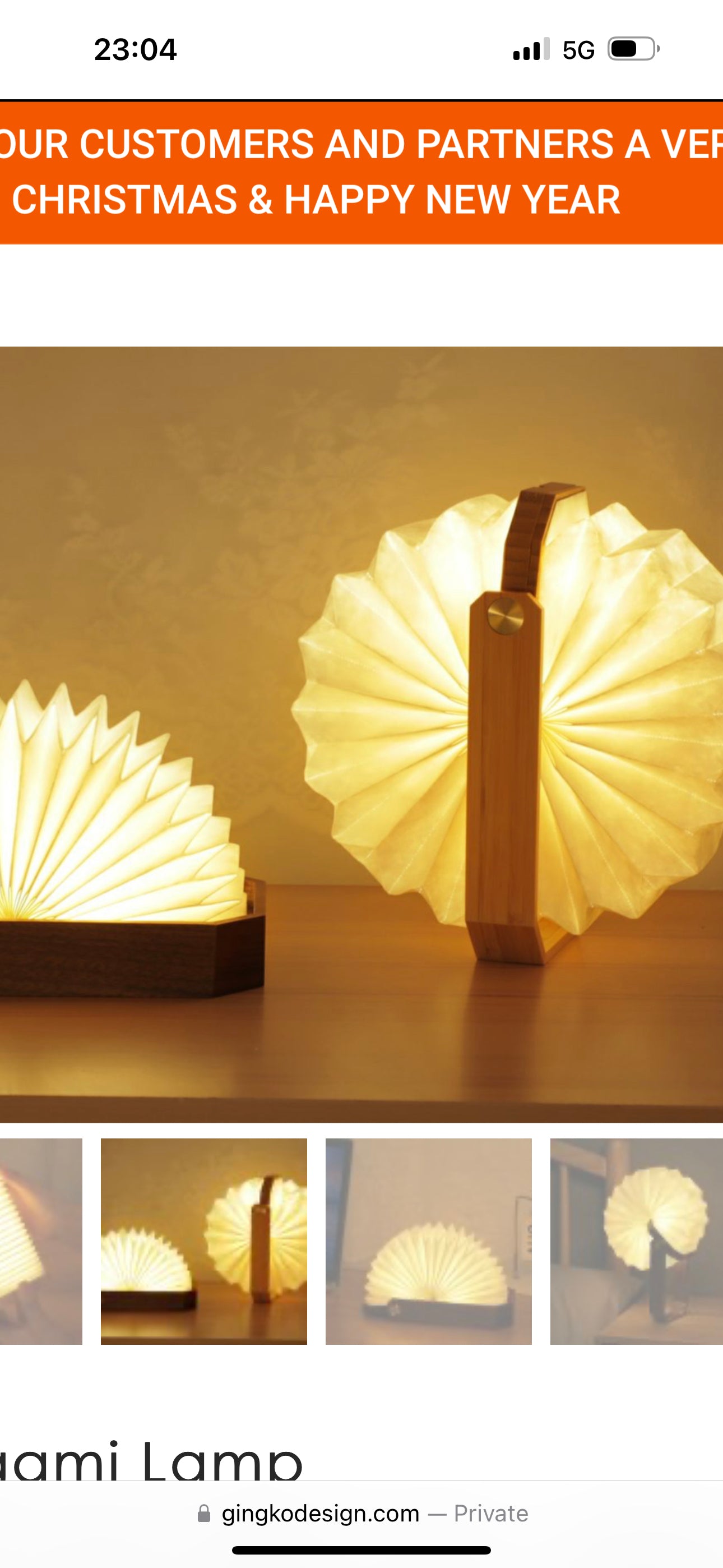 Smart origami lamp