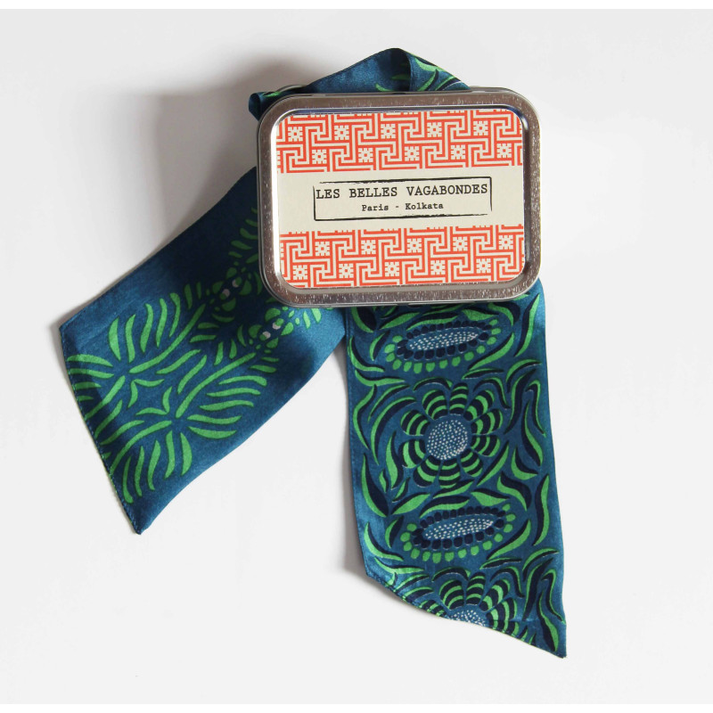 Camille silk green headband