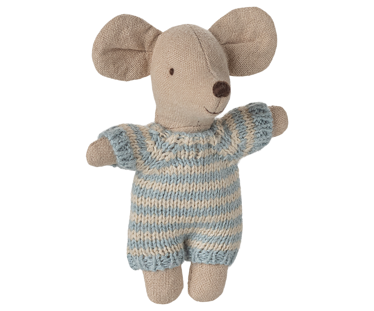 Baby mouse in carrycot -Blue