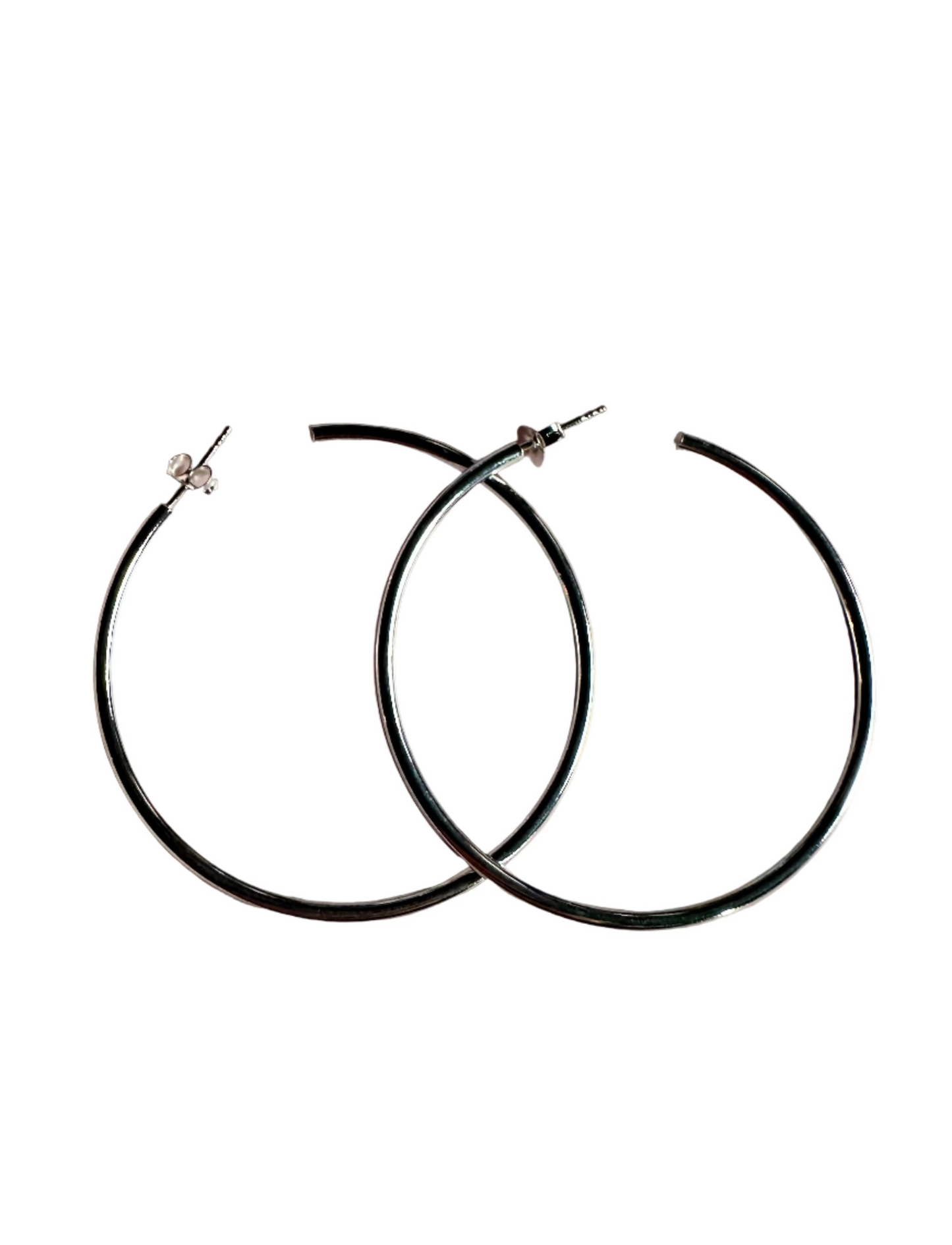 Silver hoops 50mm