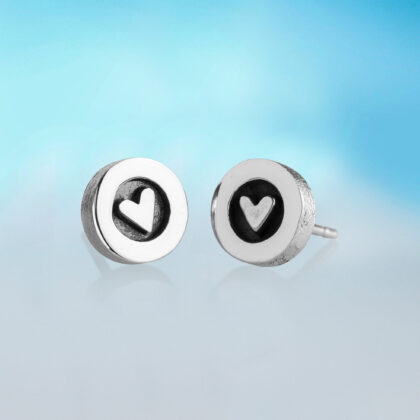 Silver Heart Studs