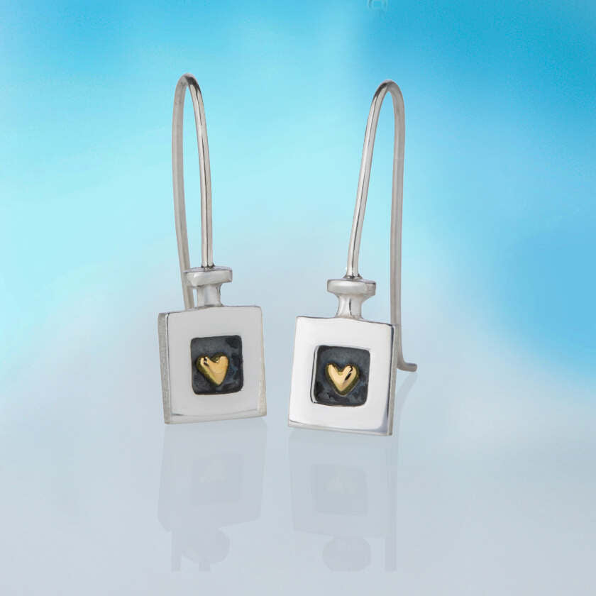 Alan ardiff Heart of gold drop earrings