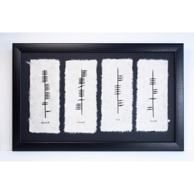 Ogham 4 names Family Plaque