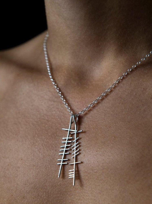 love and friendship necklace on model -oghamtreasure..com