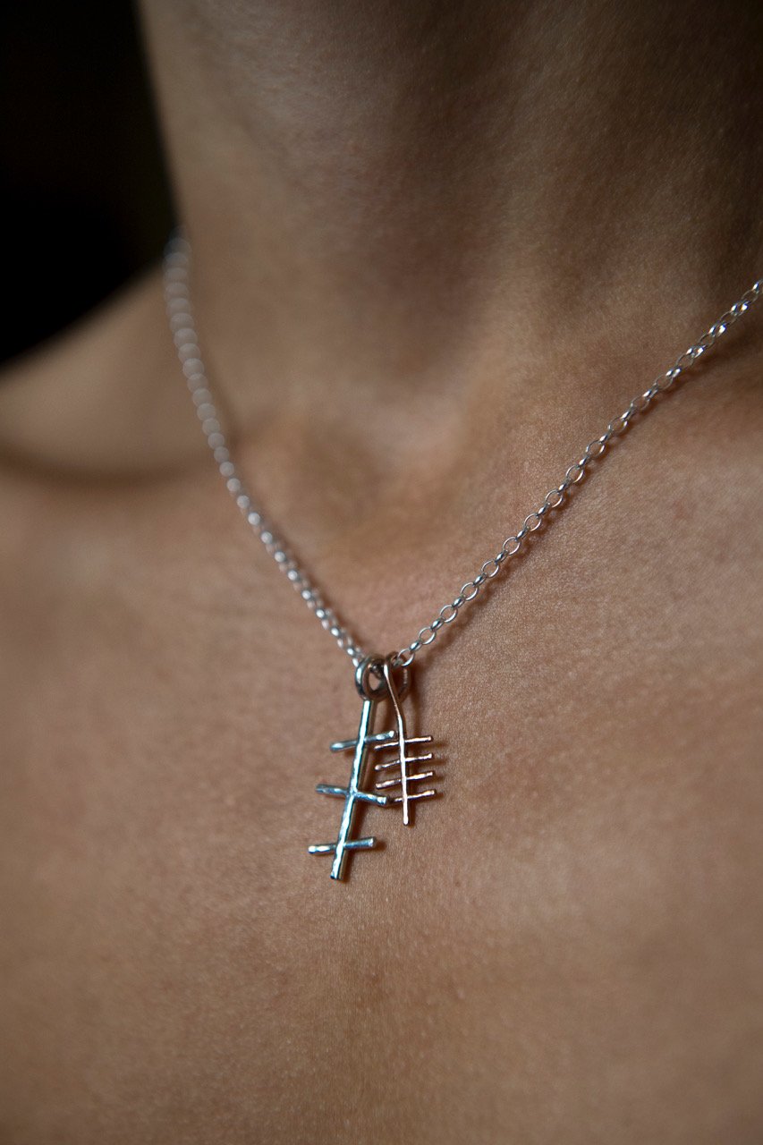 Mam necklace with gold Initial