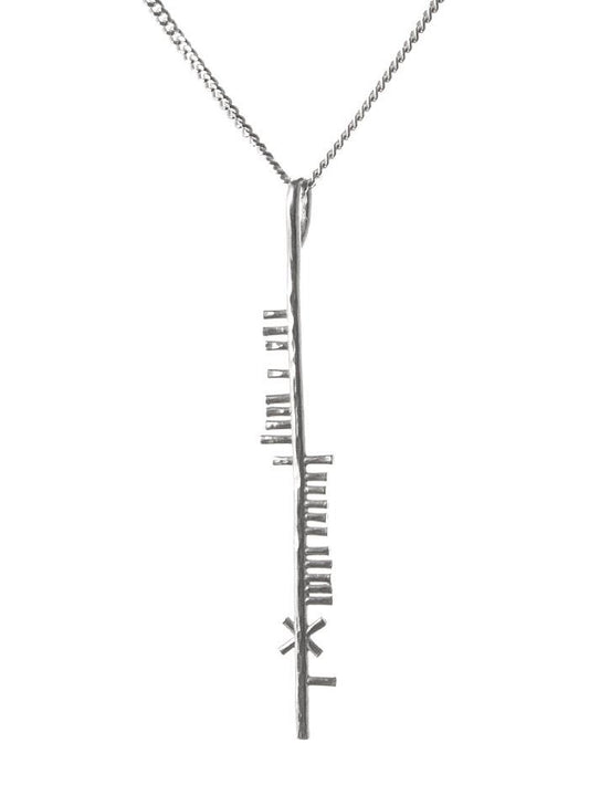 Blessing silver pendant on white background