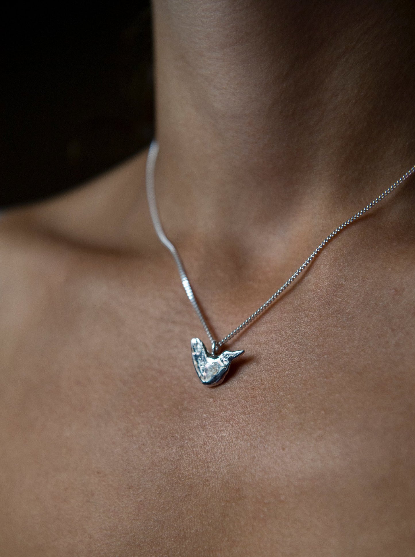 Primitive Bird Necklace . Ogham treasure