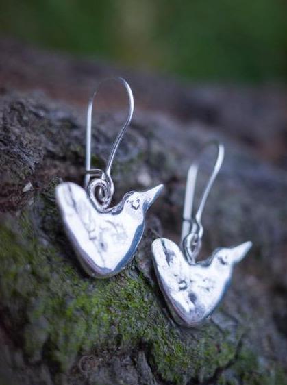 Little Bird earrings - ogham treasure
