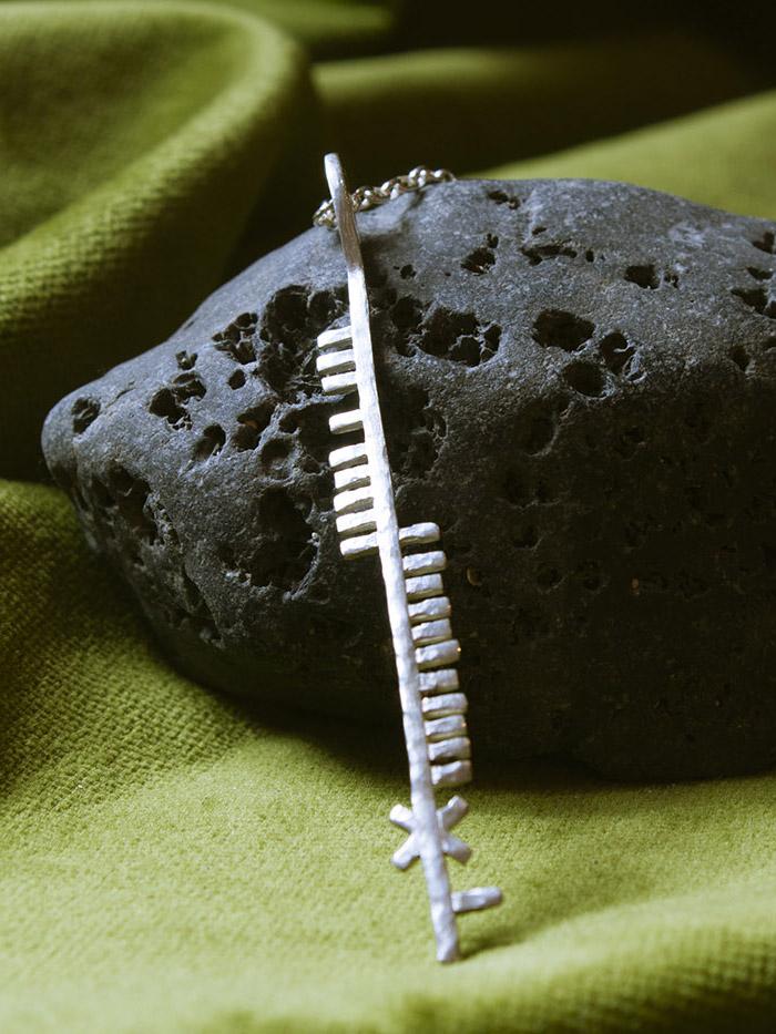 Blessing ( large angular silver pendant)