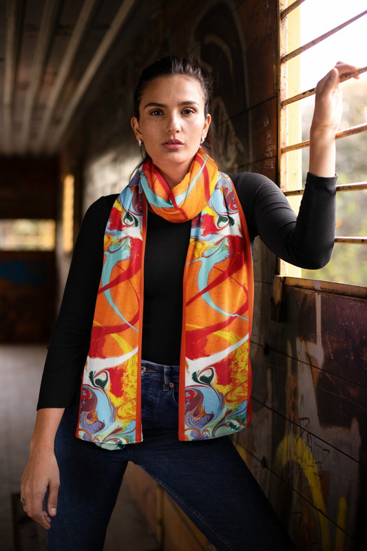 African sun silk scarf