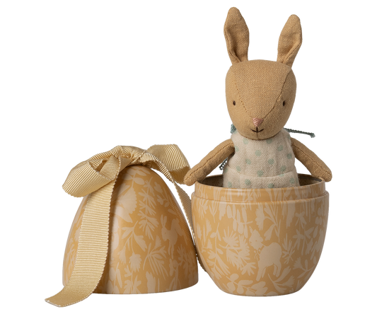 Easter egg with micro rabbit