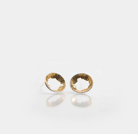Golden Shore | Sterling Silver and 22ct Gold Plated Stud Earrings Petite