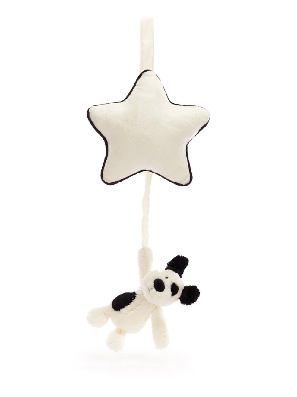 Bashful Black and Cream Puppy Musical Pull