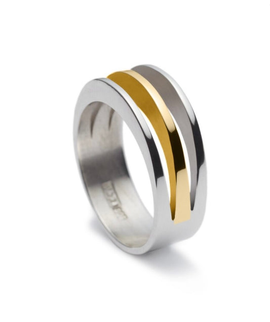 Silver / gold bar ring