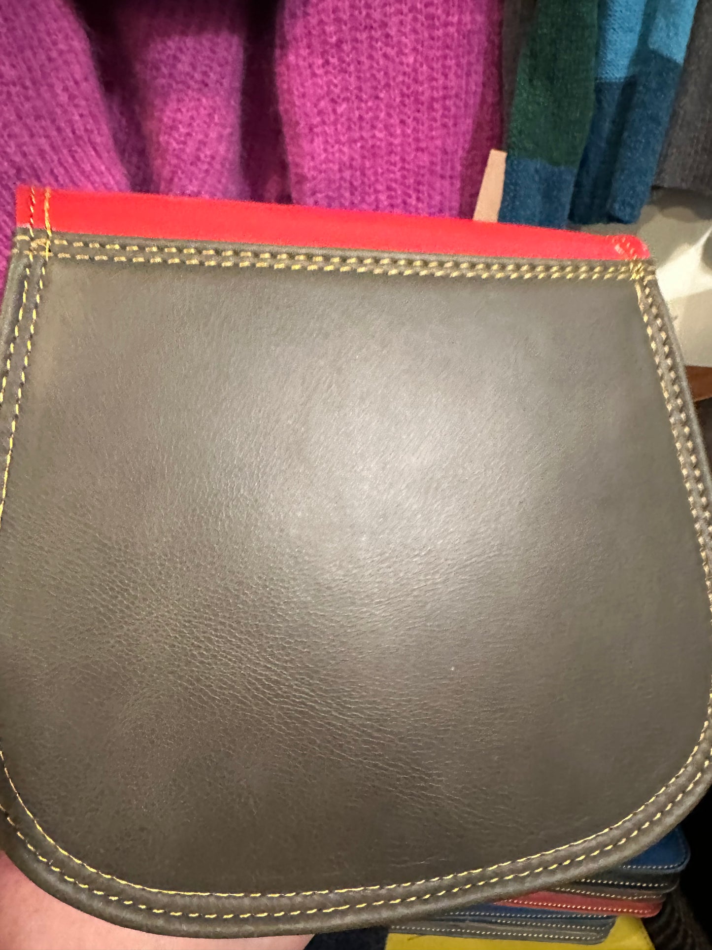 Recycled leather crossbody bag