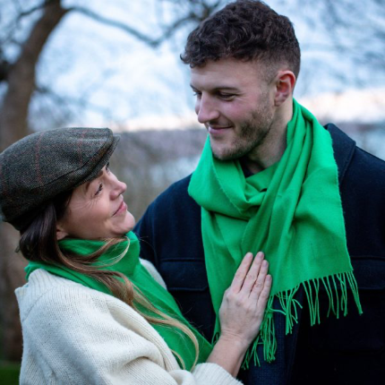 Luxury Merino Wool Scarf Kelly green
