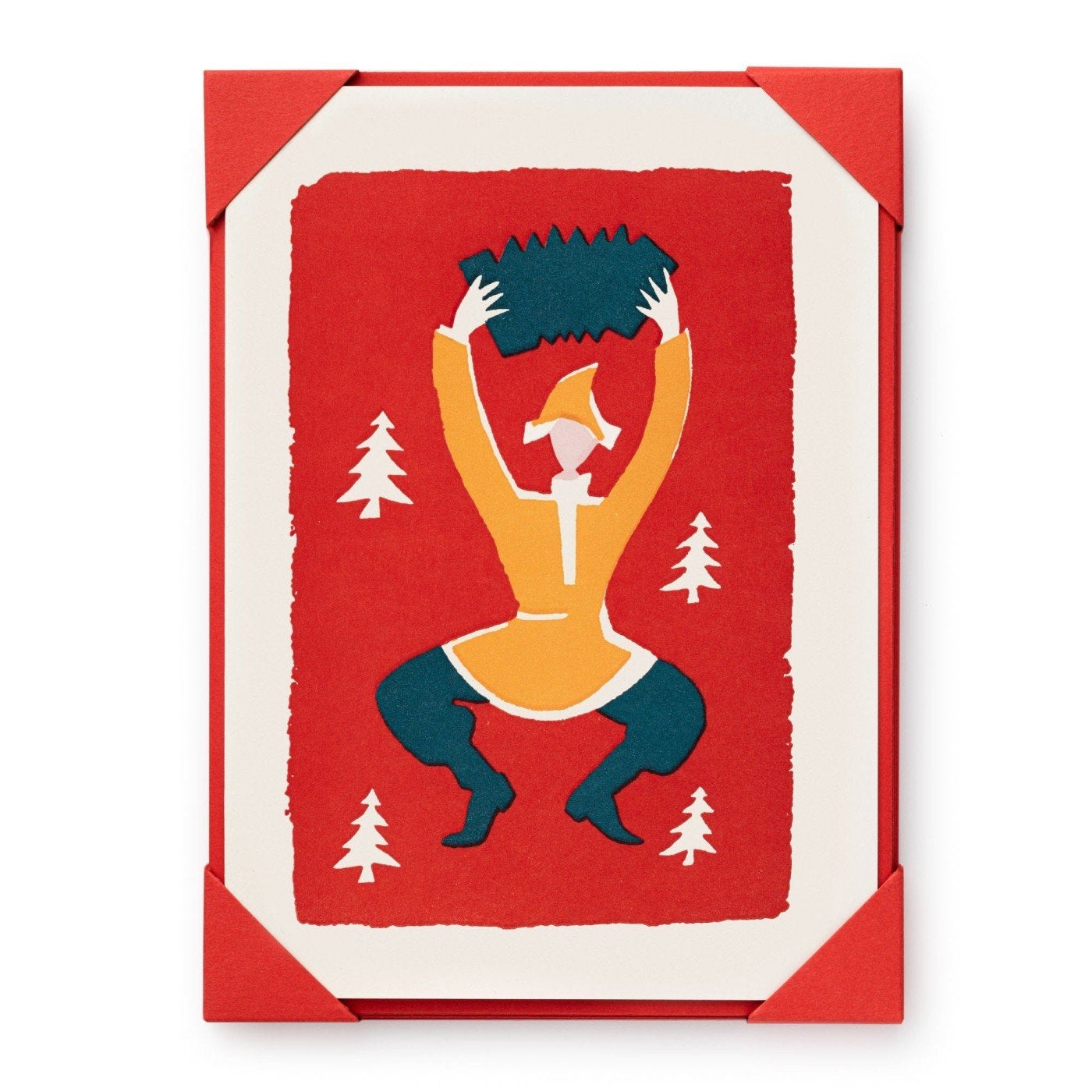 Festive Dancer pack of 5 letterpress card