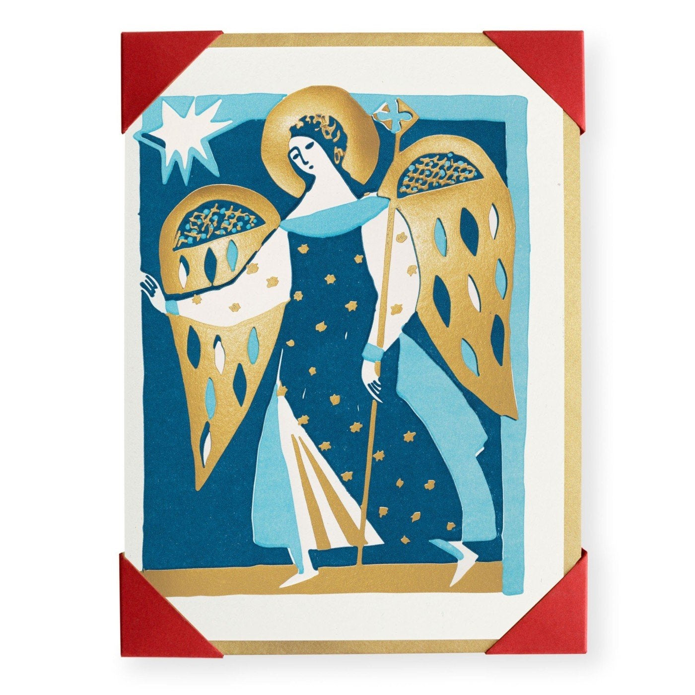 Christmas Angel , pack of 5 letterpress card