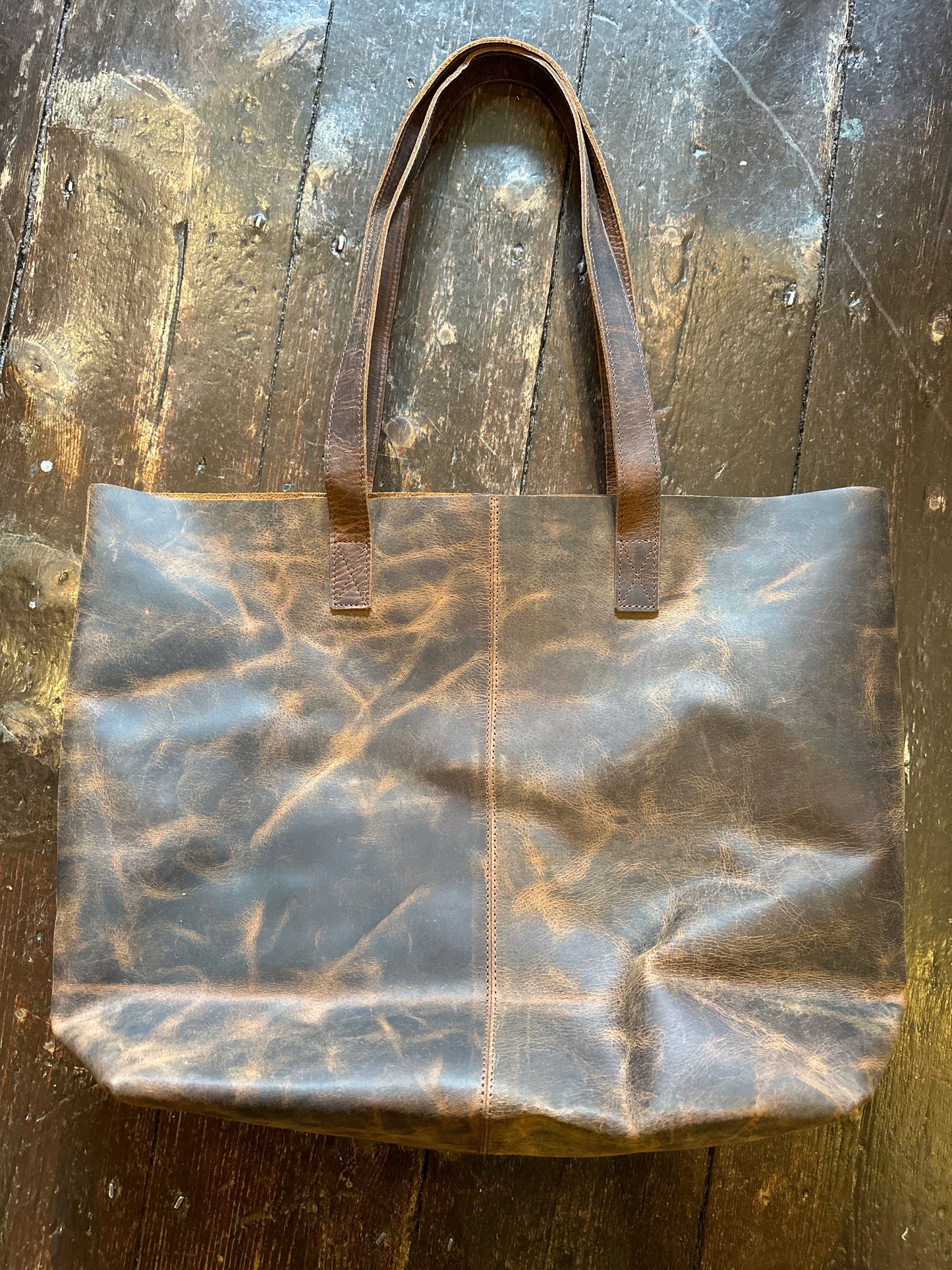 Buffalo leather shopper