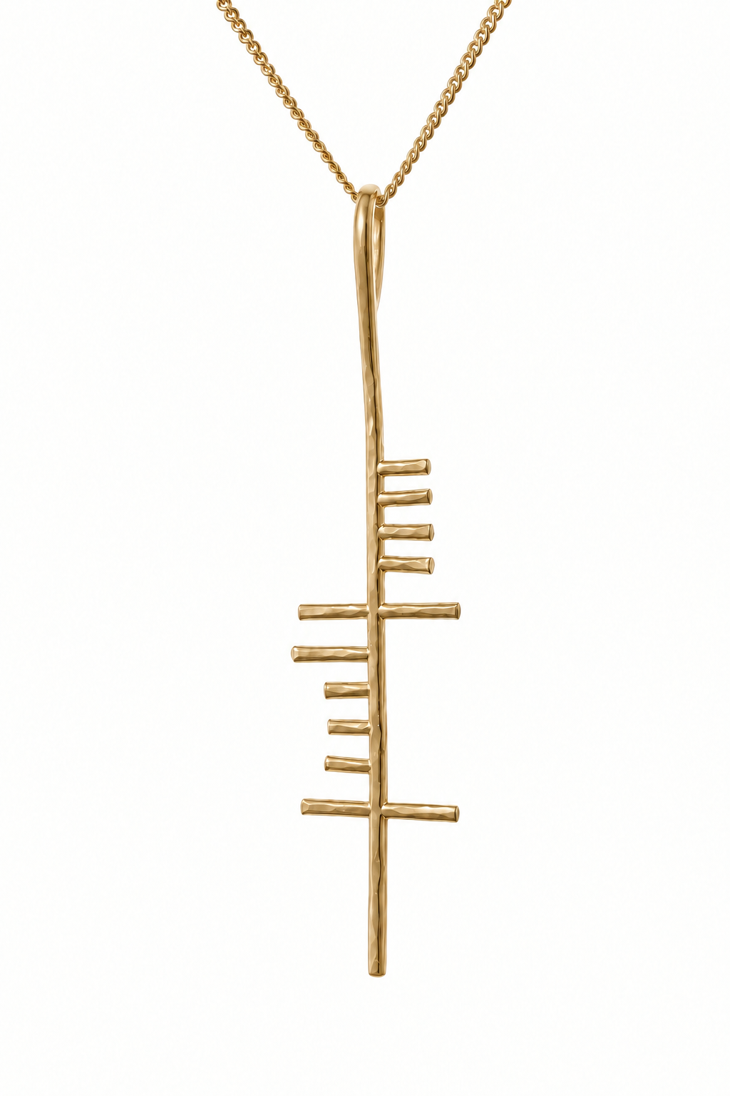 Sculpted Joy pendant , gold vermeil -Ogham Treasure