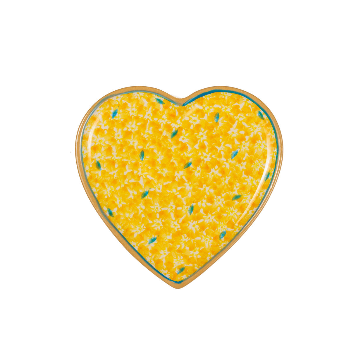 Medium Heart Plate,yellow lawn