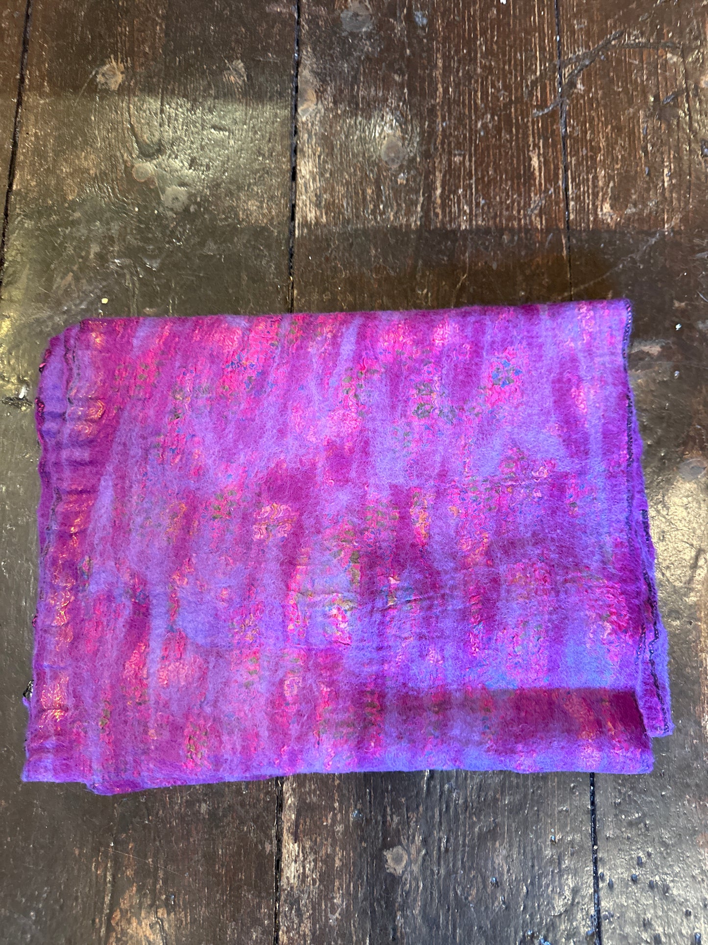 Wool and Silk fair trade scarf / purple