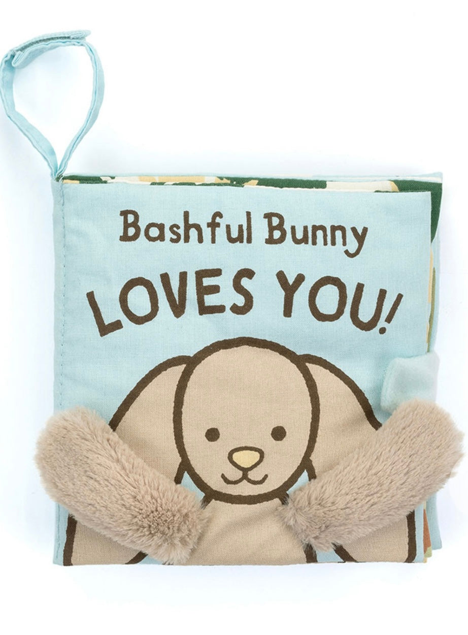 Bashful bunny loves you fabric book