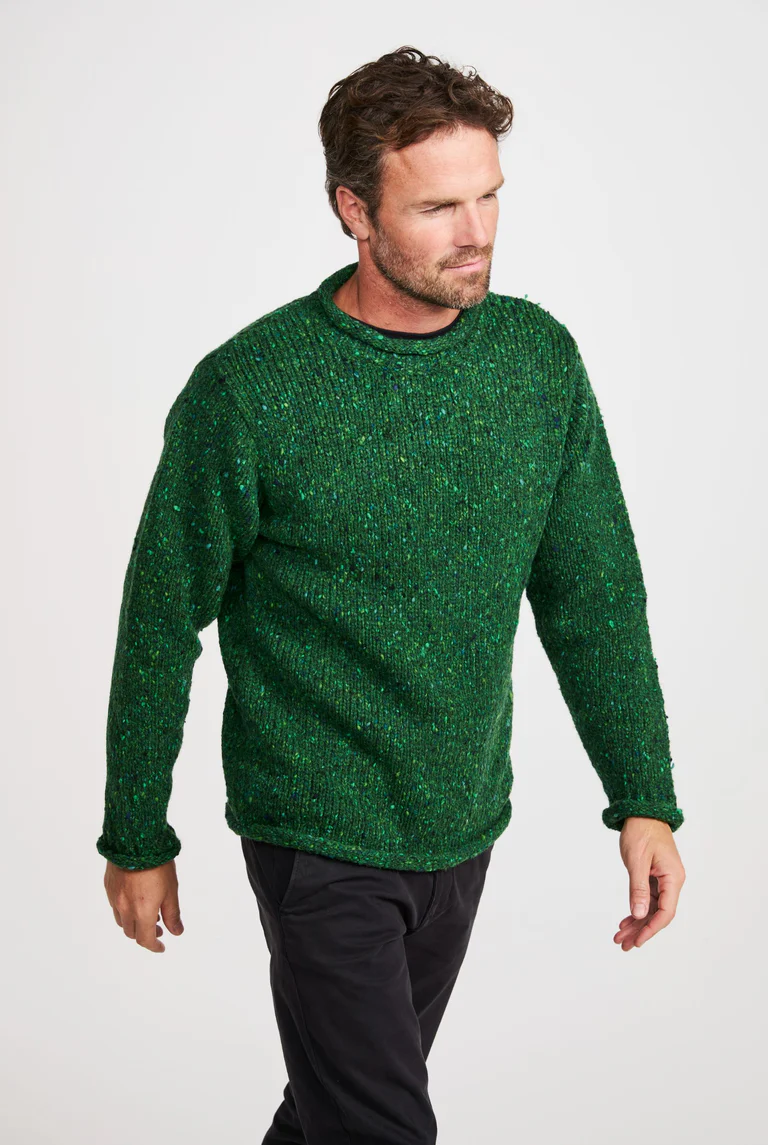 Donegal tweed green sweater size medium