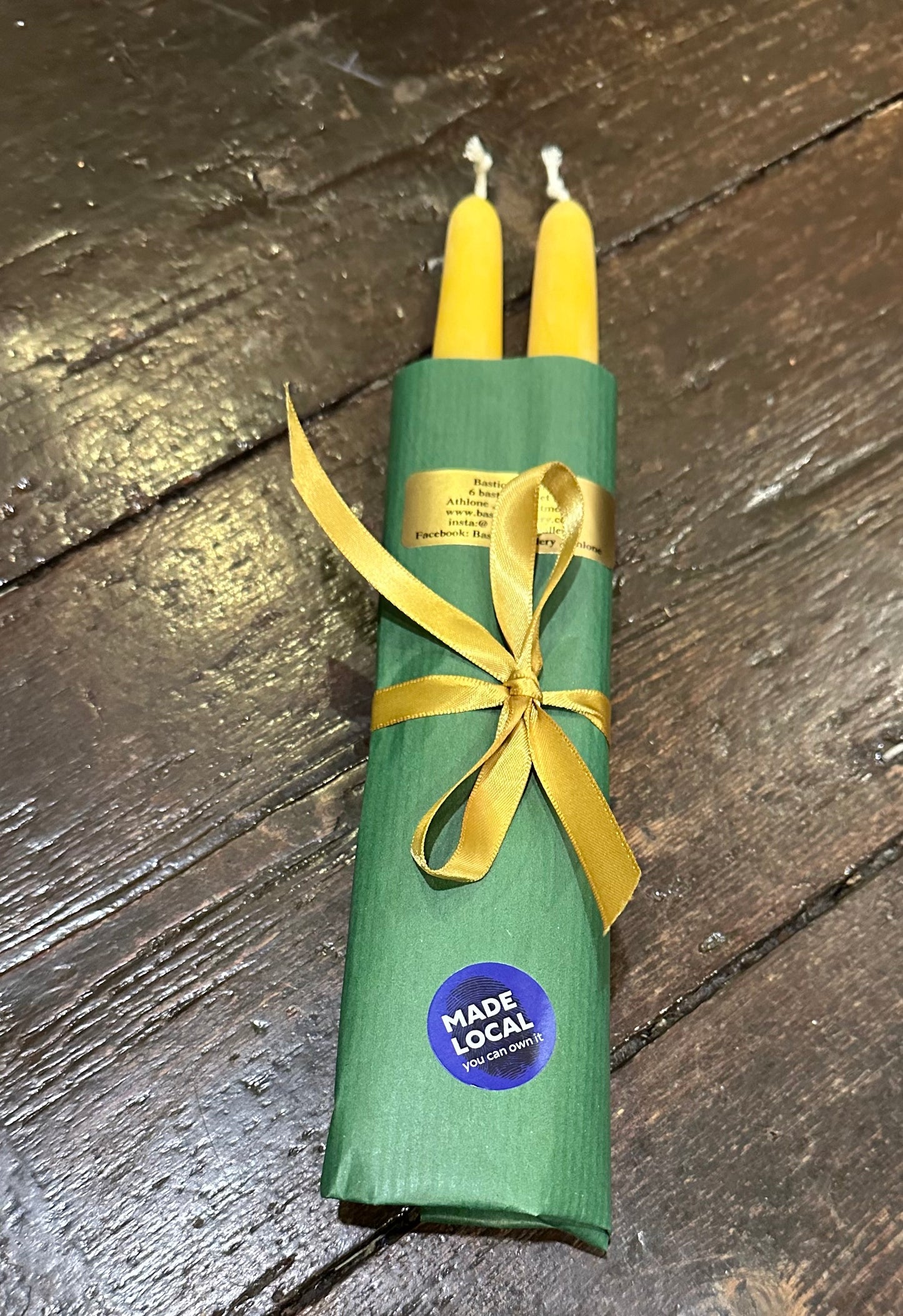 Pair of hand dipped Beeswax Candles