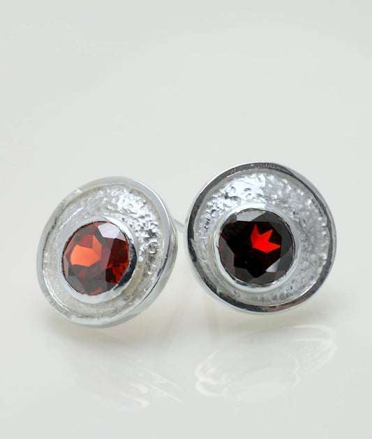 Blue moon studs - garnet