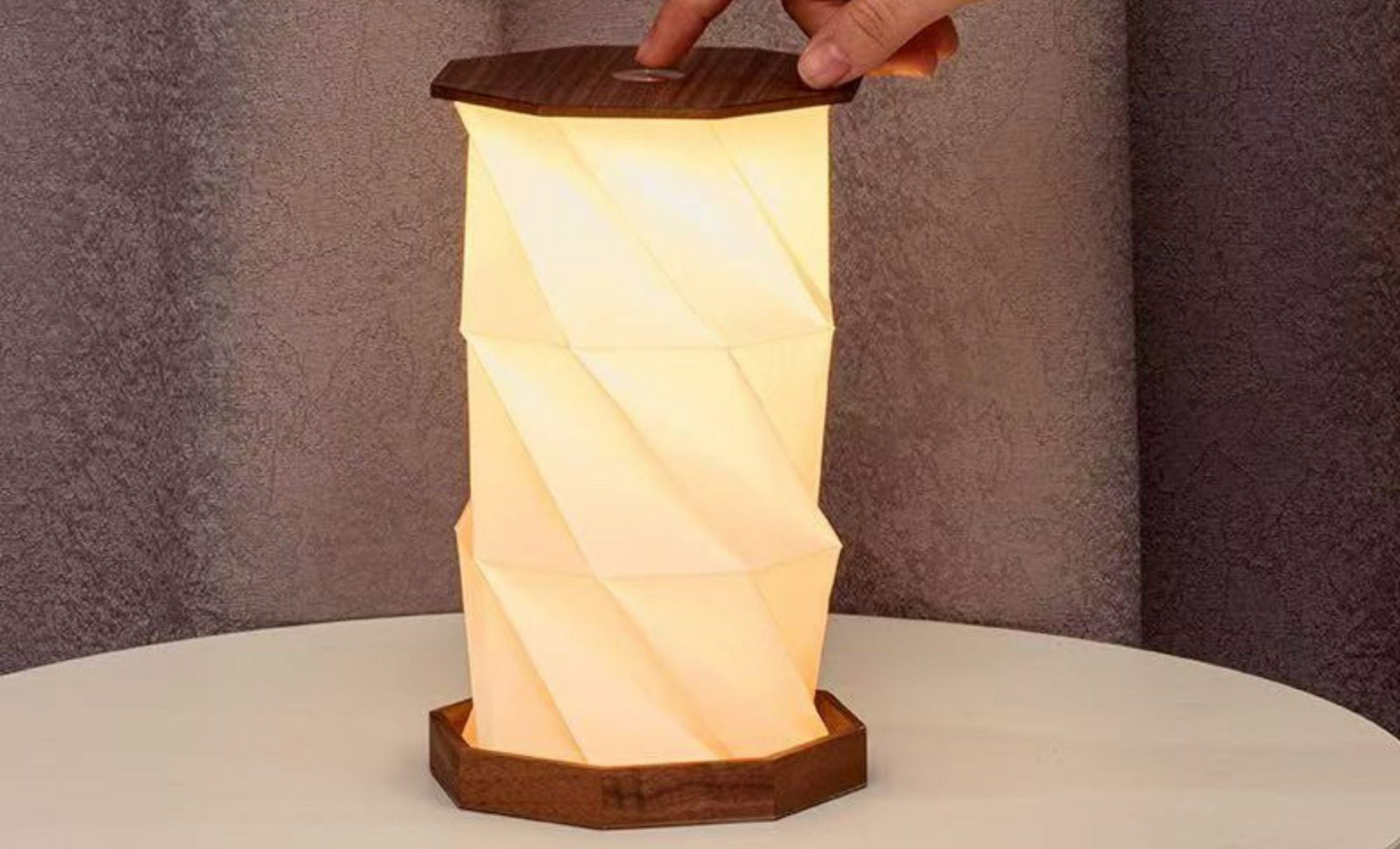 Twist hexagonal lamp- walnut