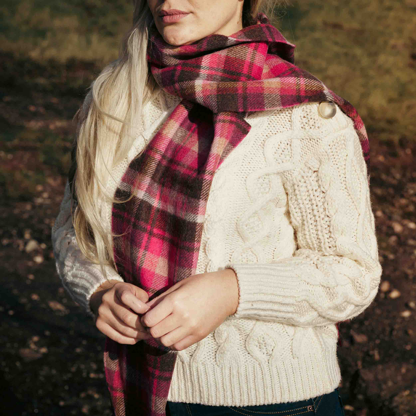 Irish wool long scarf