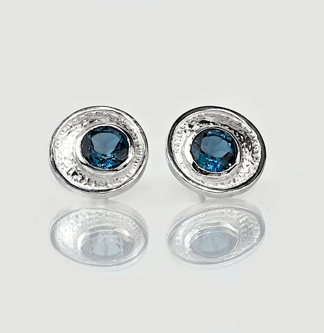 Blue moon studs -blue topaz