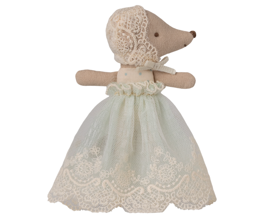 Baby mouse in gown -mint