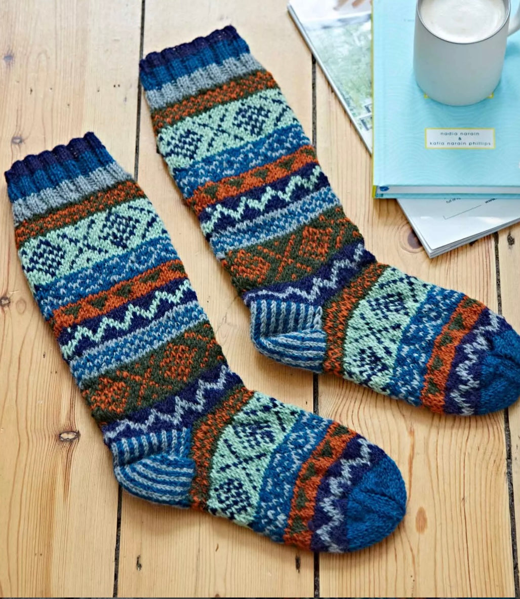 Handkitted wool  socks