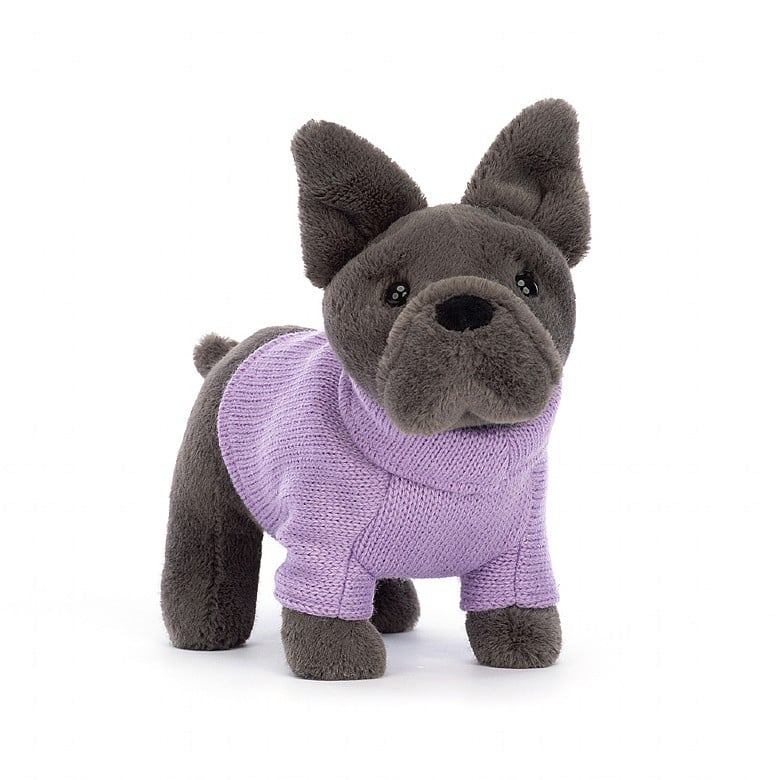 Sweater French Bull  Dog - purple