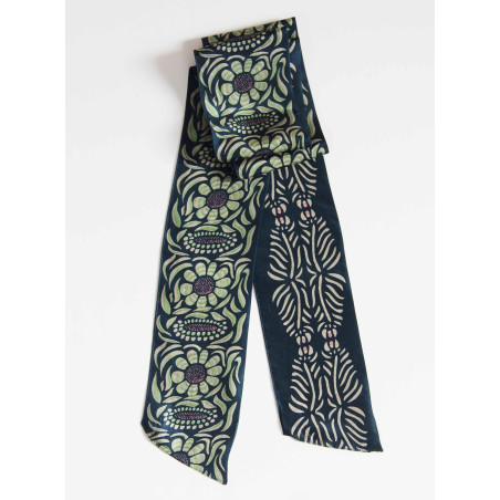 Navy silk  headband