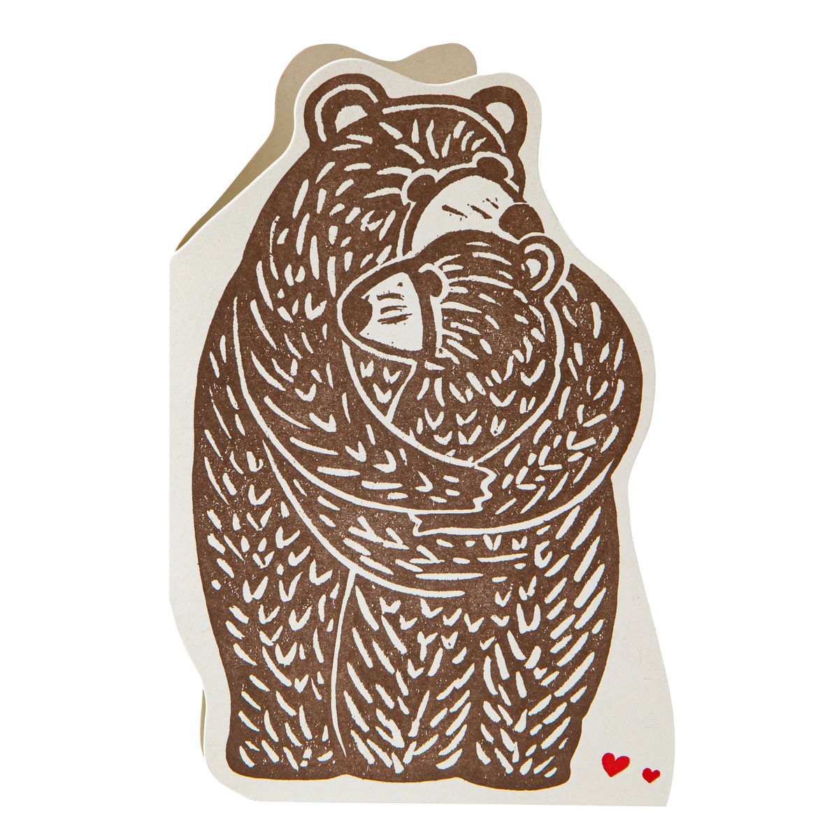 Letterpress bear hug card