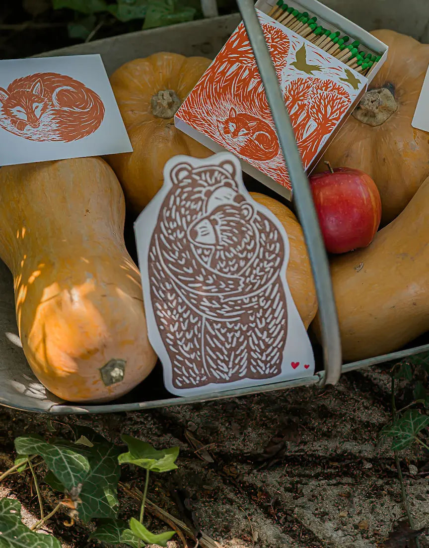 Letterpress bear hug card
