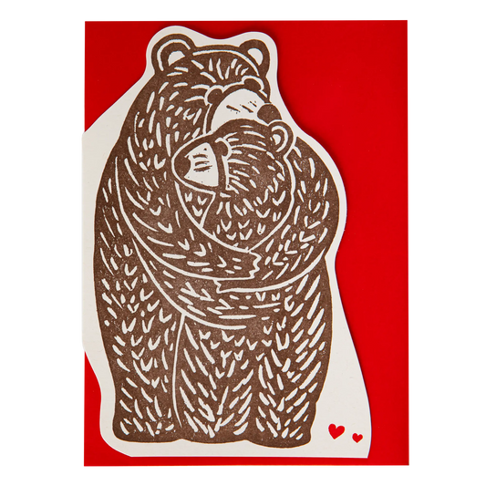 Letterpress bear hug card